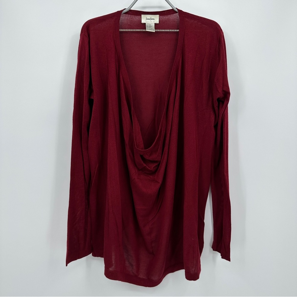 Neiman Marcus Exclusive Silk-Blend Cowl Neck Shirt size M